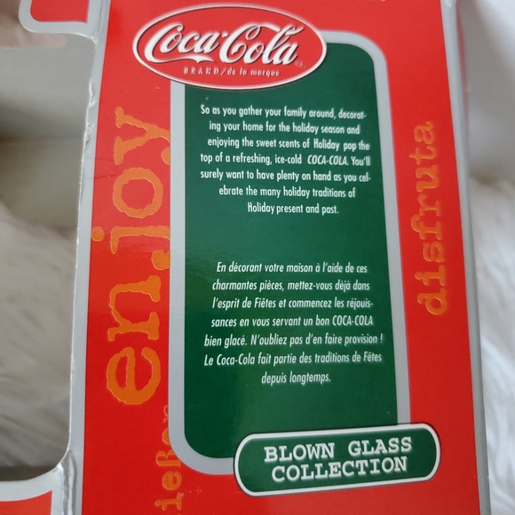 Coca Cola "Ice Cold"  Handblown Glass Christmas Ornament - Picture 6 of 9